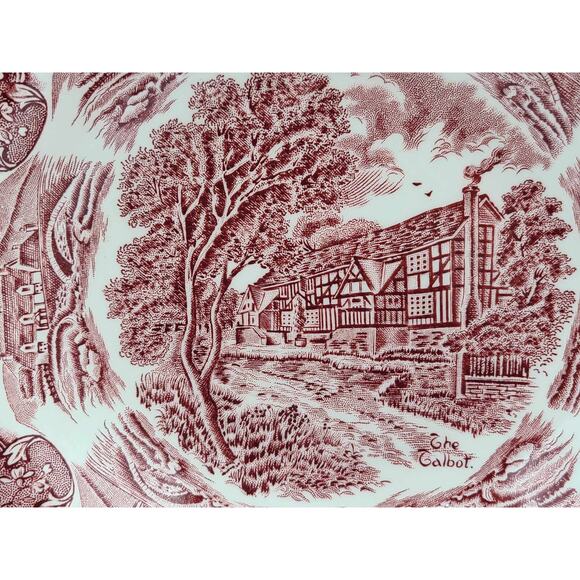 Vintage Grindley Staffordshire English Country Red Open Sugar Bowl - Picture 7 of 8